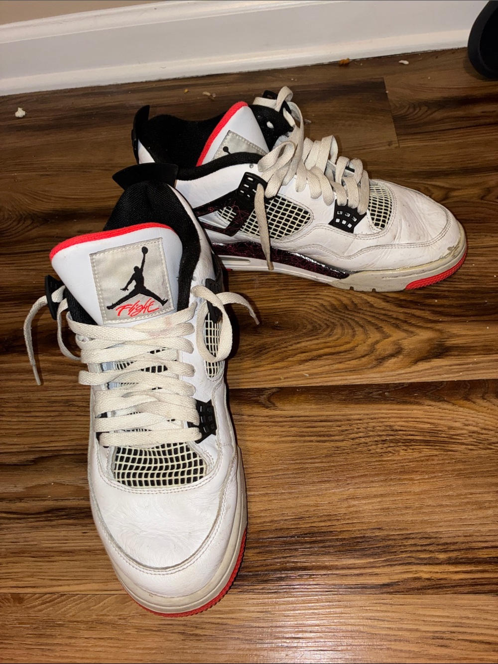 Jordan Kids White Black Red Retro Basketball Sneakers